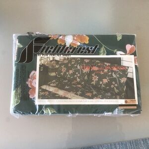VTG Fieldcrest Full Flat Percale Sheet China Passage Empress Garden Green Floral